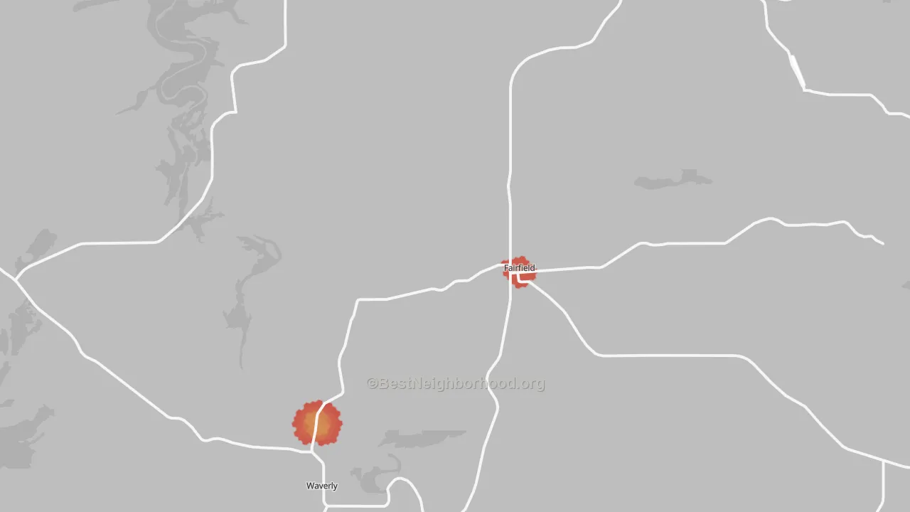 Walk Grade map of 99012, WA, walkable areas in green and car-dependent areas in red