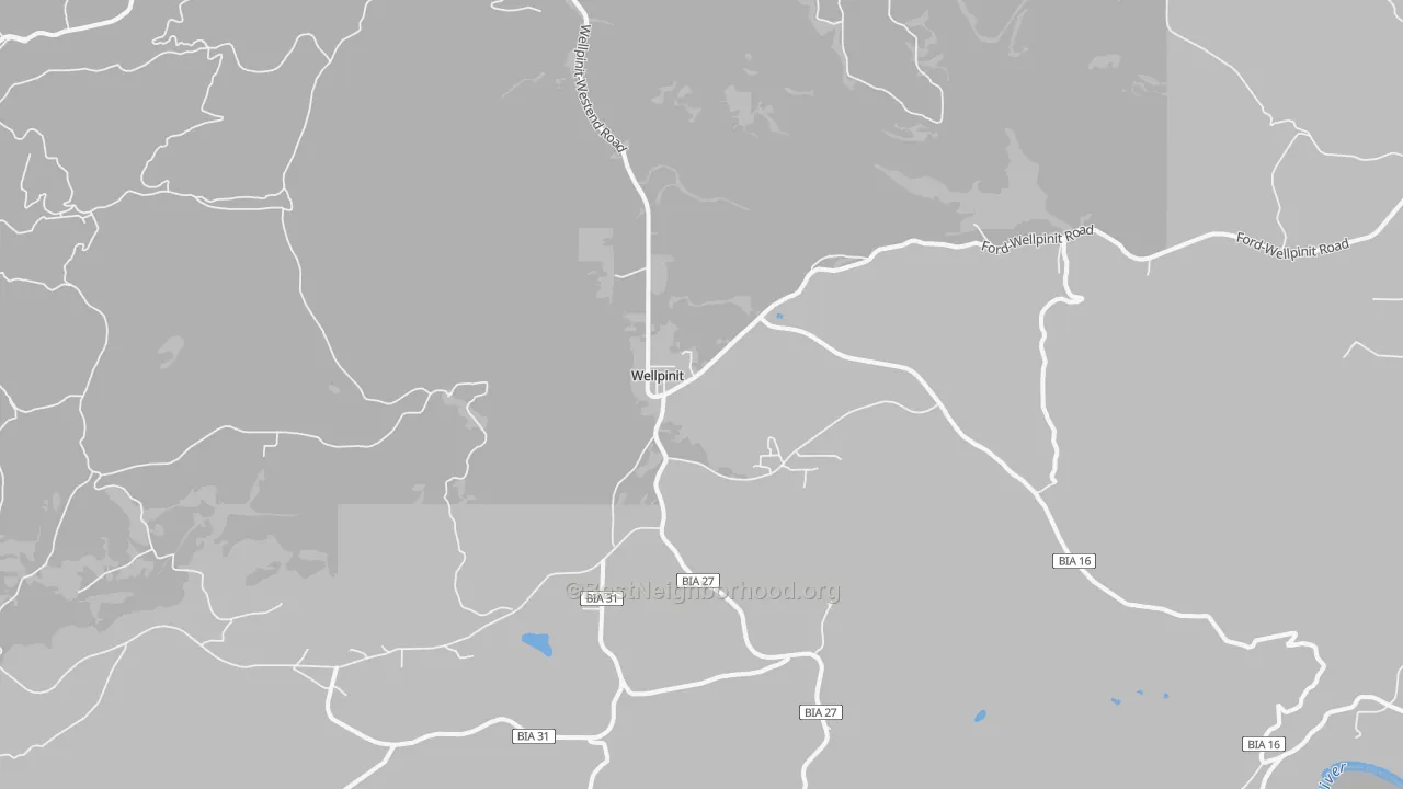 Walk Grade map of 99040, WA, walkable areas in green and car-dependent areas in red