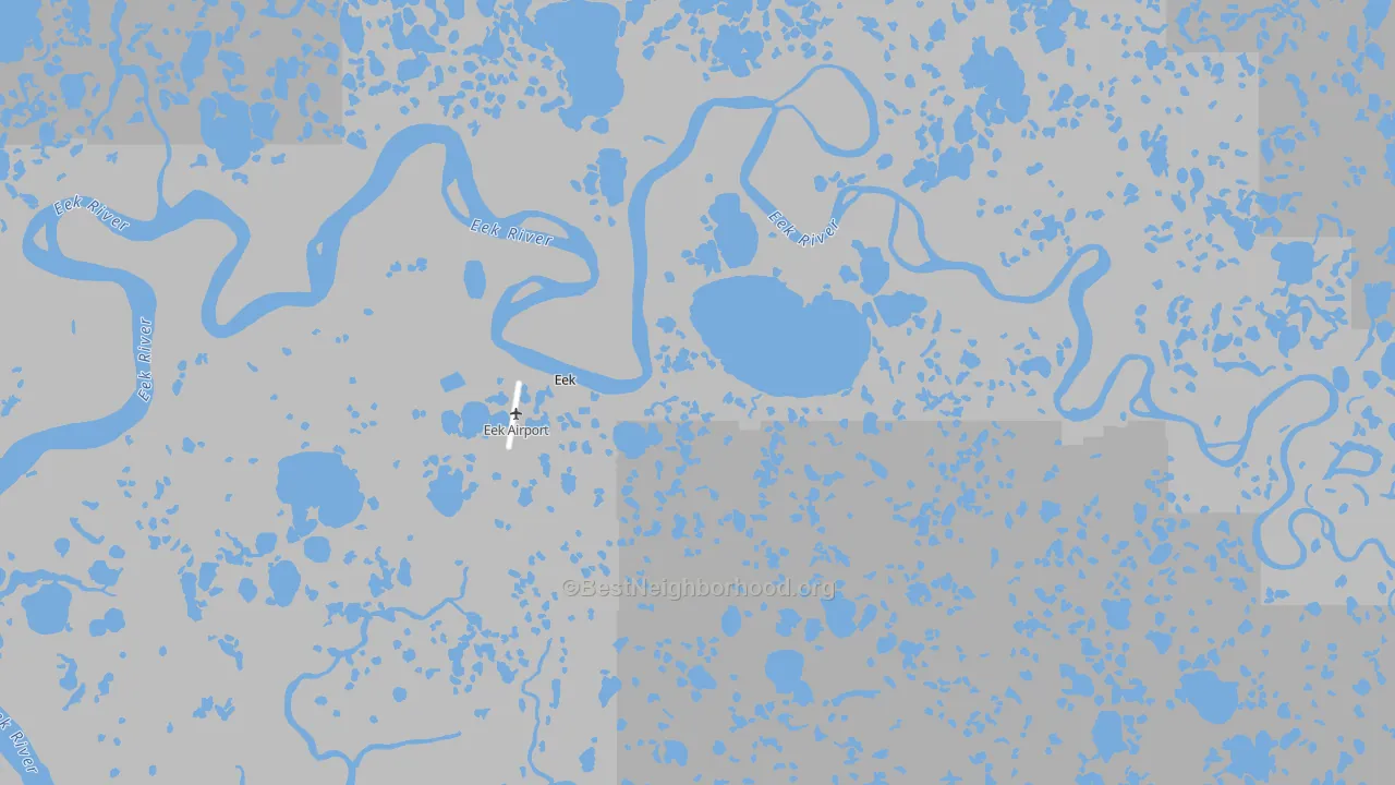 Walk Grade map of 99578, AK, walkable areas in green and car-dependent areas in red