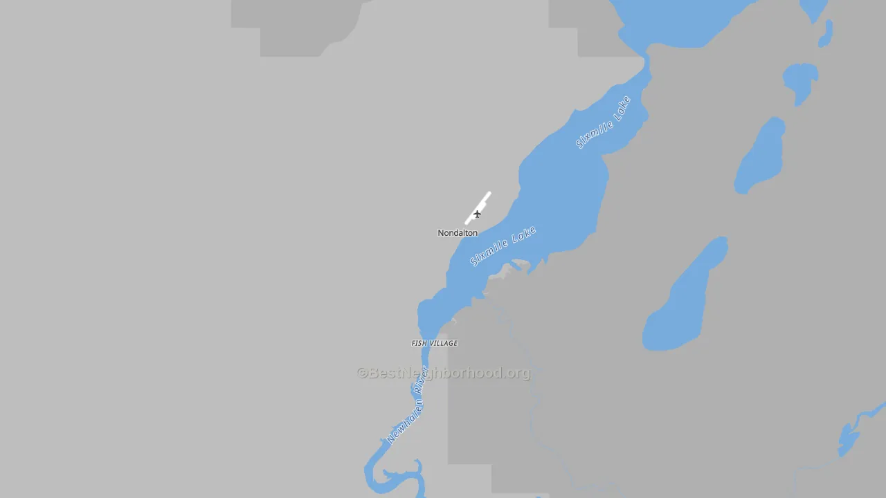 Walk Grade map of 99640, AK, walkable areas in green and car-dependent areas in red