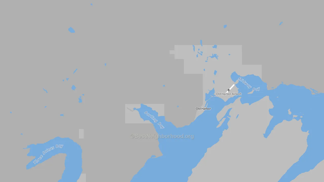Walk Grade map of 99643, AK, walkable areas in green and car-dependent areas in red