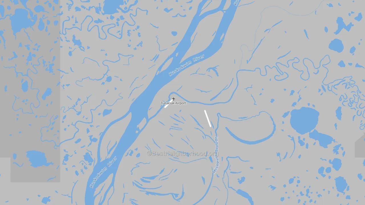 Walk Grade map of 99679, AK, walkable areas in green and car-dependent areas in red