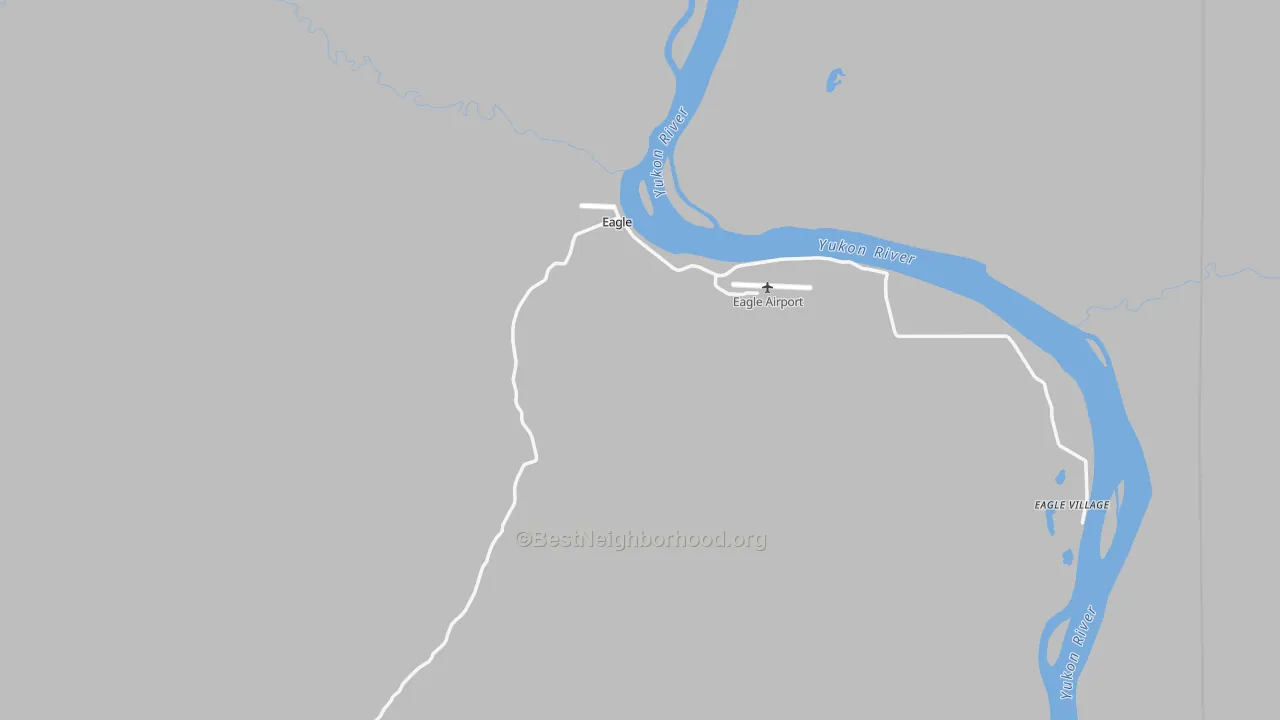 Walk Grade map of 99738, AK, walkable areas in green and car-dependent areas in red