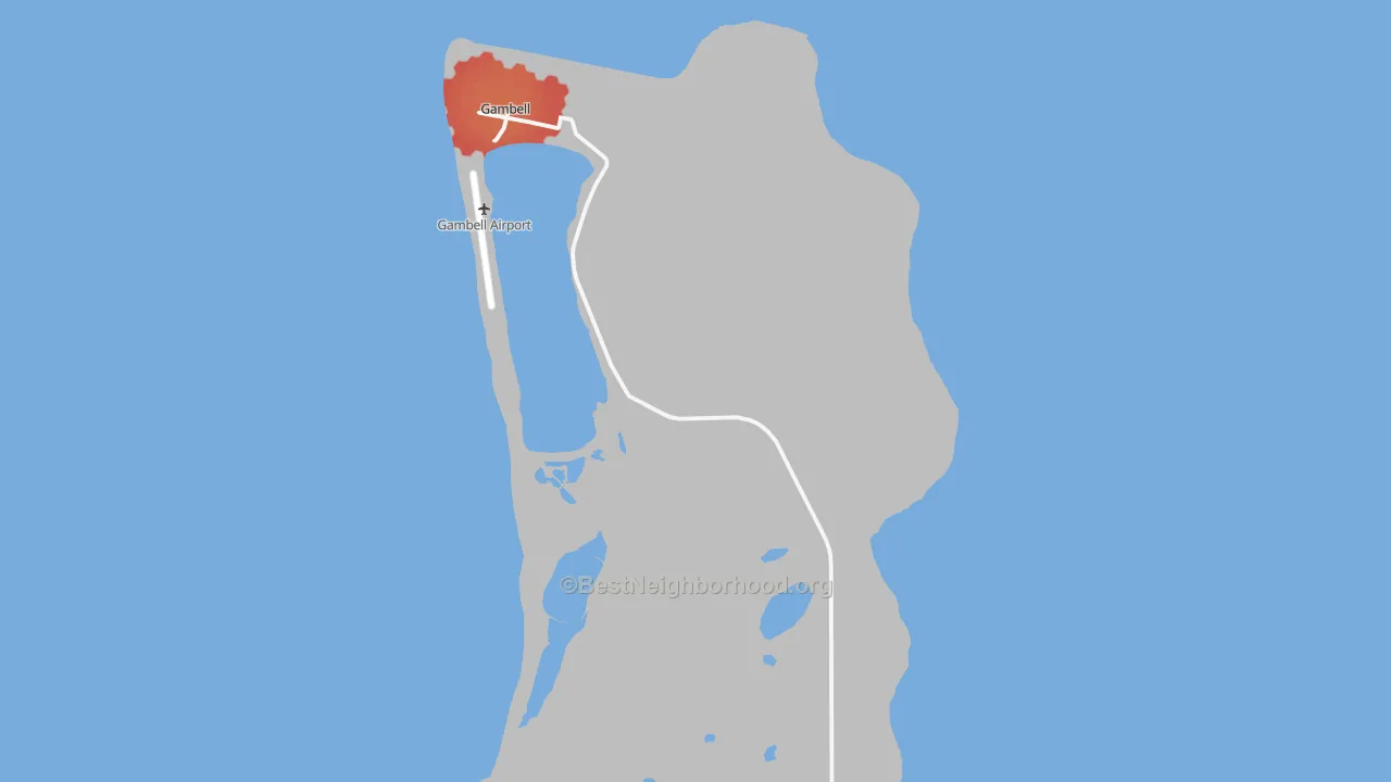 Walk Grade map of 99742, AK, walkable areas in green and car-dependent areas in red