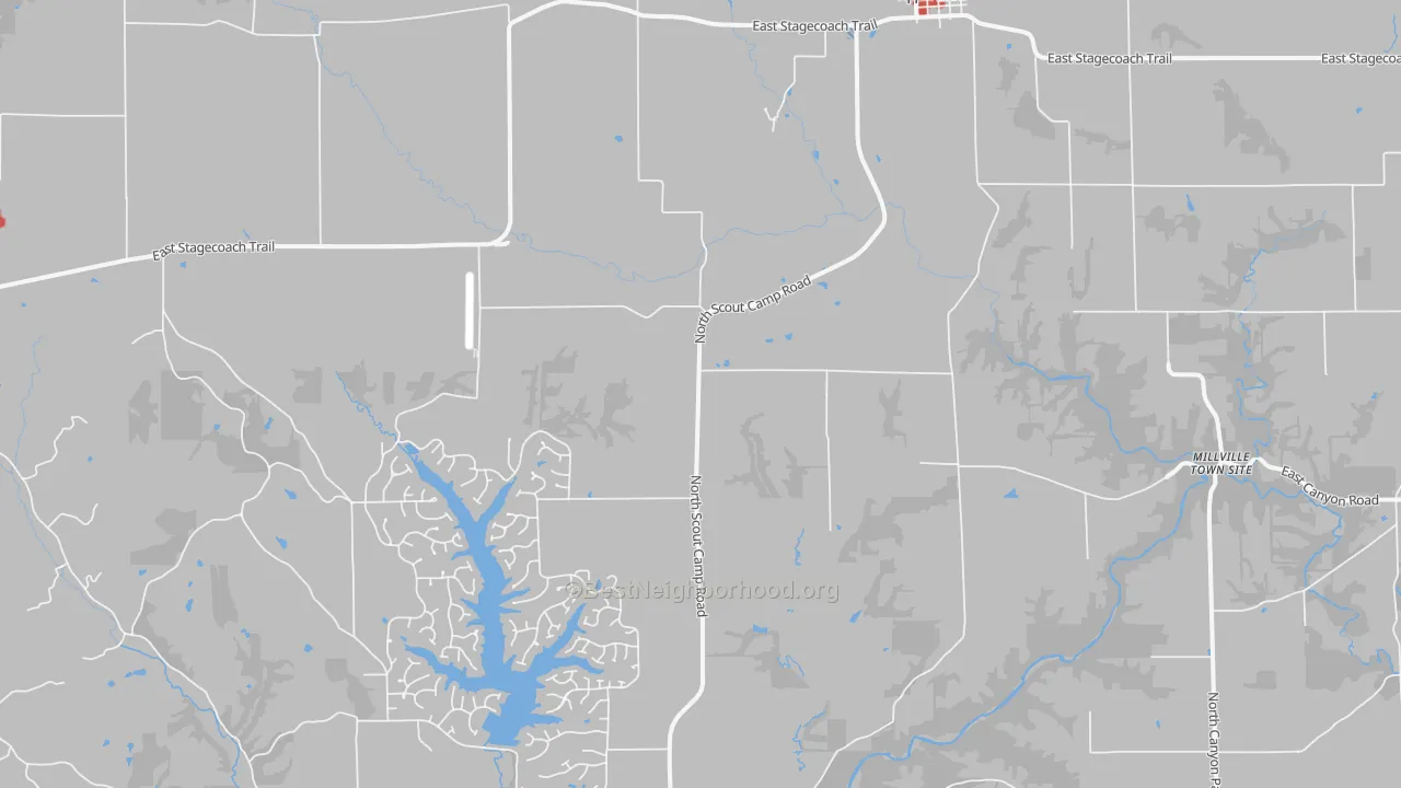 Walk Grade map of Apple River, IL, walkable areas in green and car-dependent areas in red
