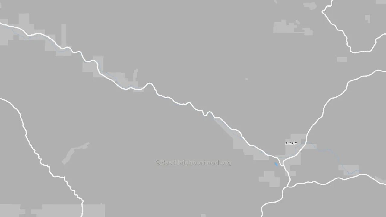 Walk Grade map of Bates, OR, walkable areas in green and car-dependent areas in red
