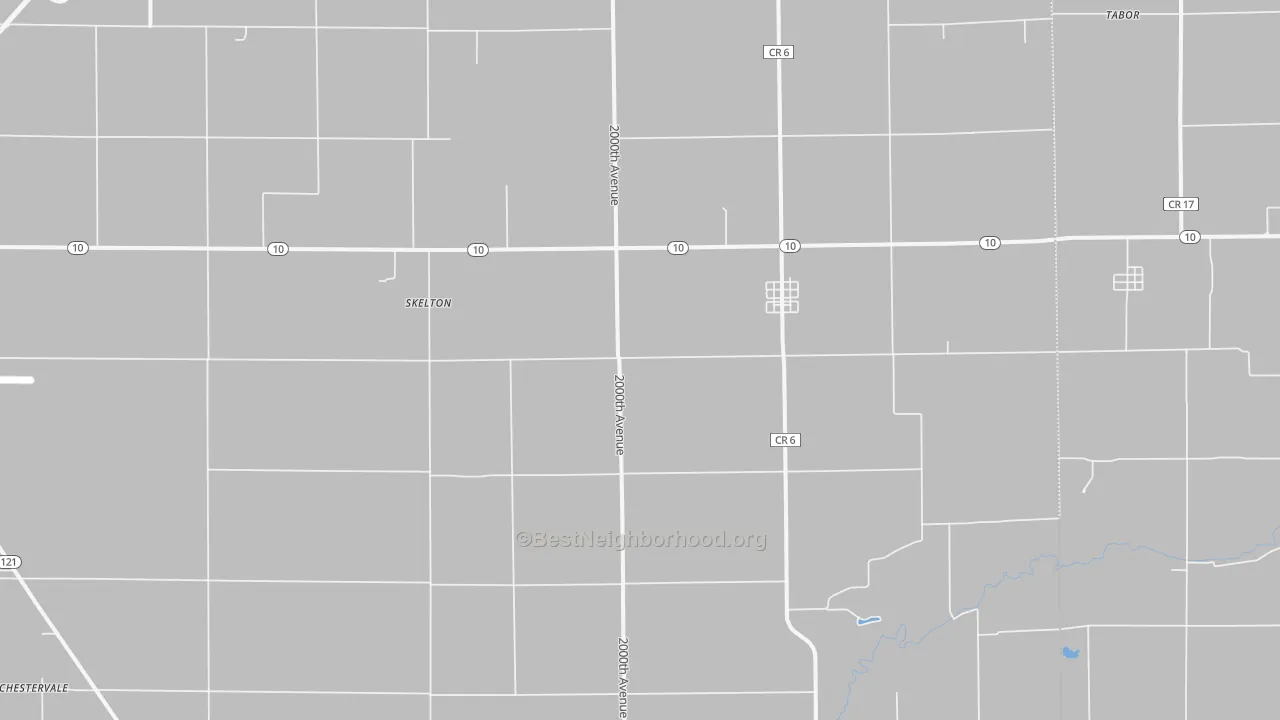 Walk Grade map of Beason, IL, walkable areas in green and car-dependent areas in red
