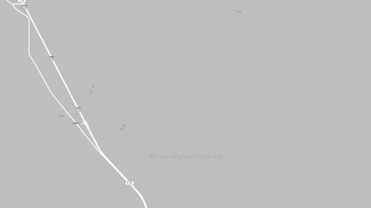 Walk Grade map of Brady, MT, walkable areas in green and car-dependent areas in red