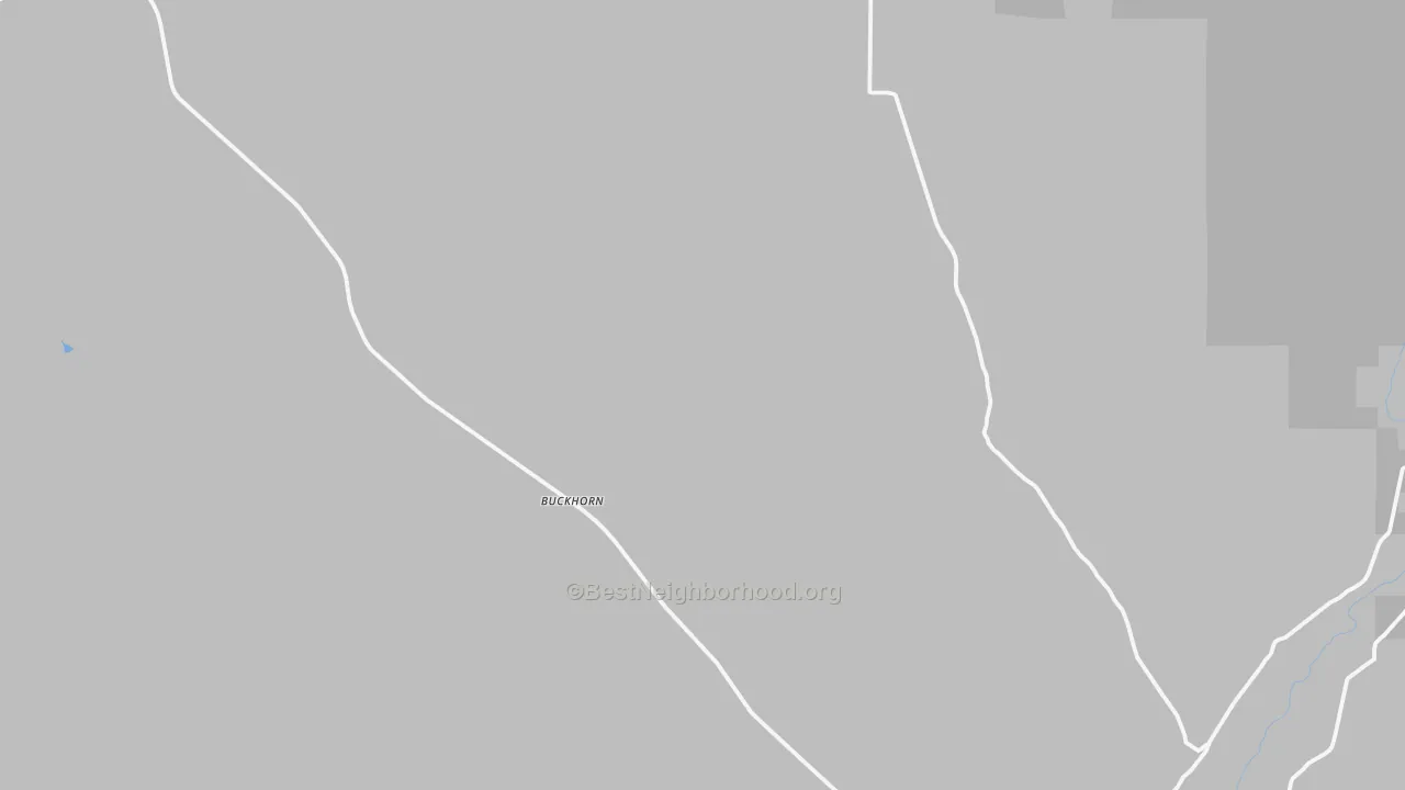 Walk Grade map of Buckhorn, NM, walkable areas in green and car-dependent areas in red