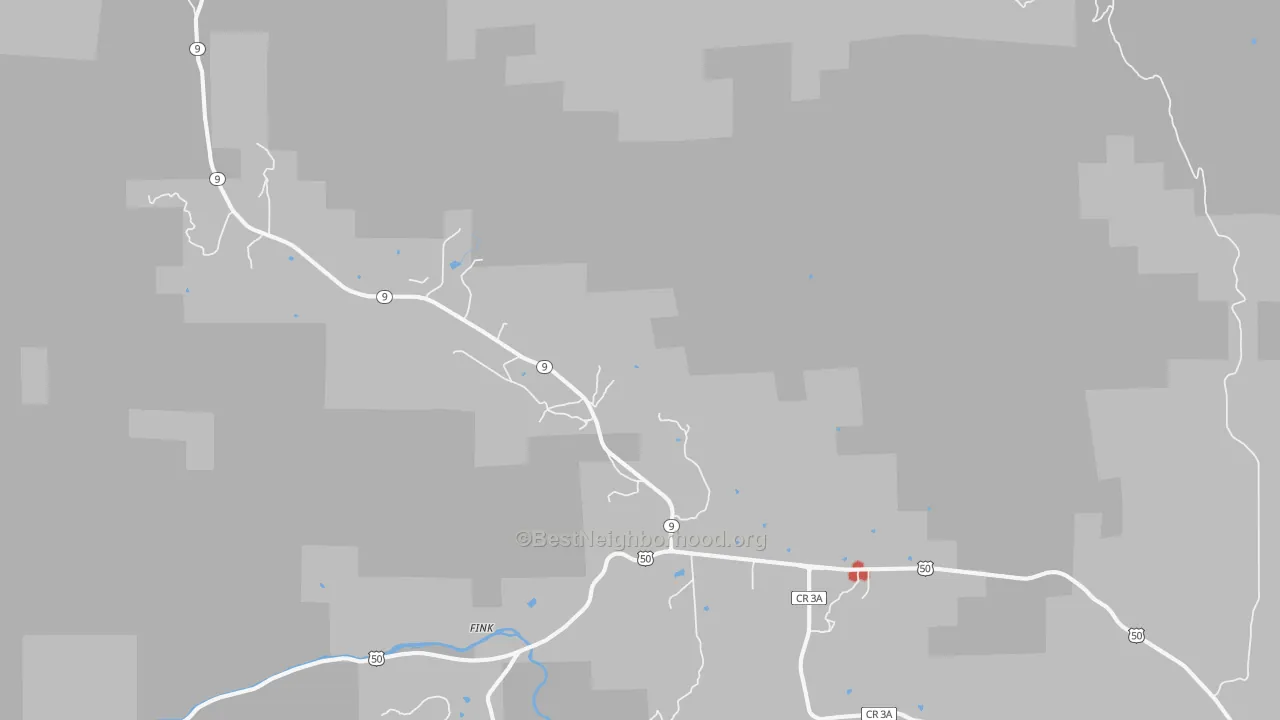 Walk Grade map of Buckskin Joe, CO, walkable areas in green and car-dependent areas in red