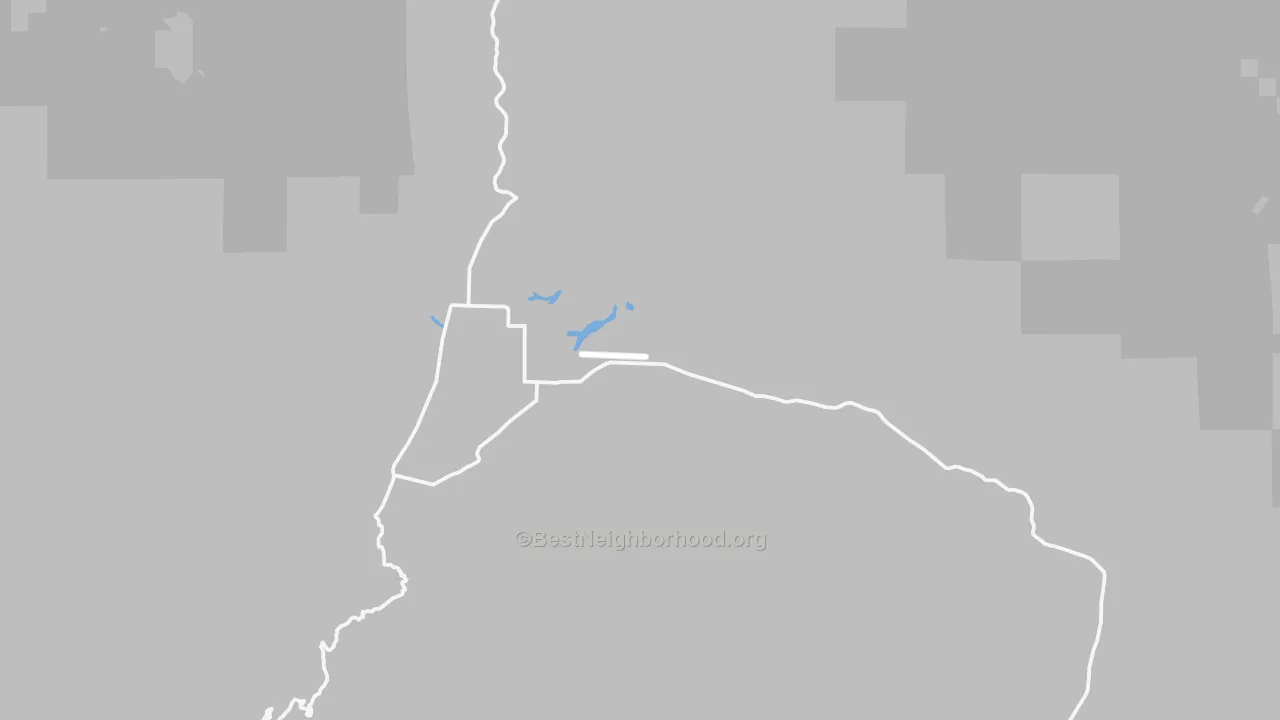 Walk Grade map of Caliente, CA, walkable areas in green and car-dependent areas in red