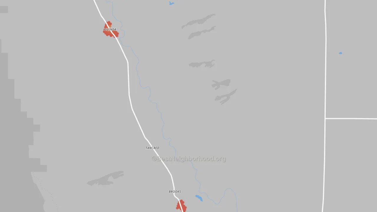 Walk Grade map of Capay, CA, walkable areas in green and car-dependent areas in red