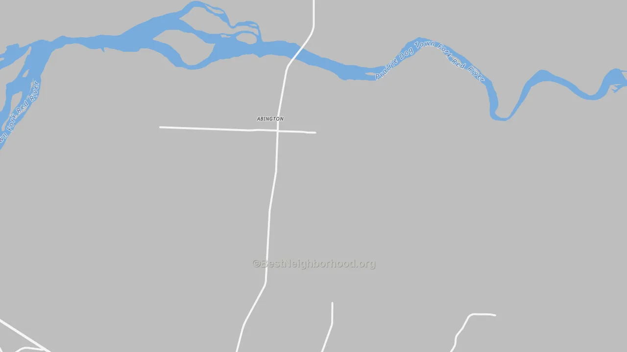 Walk Grade map of Carey, TX, walkable areas in green and car-dependent areas in red