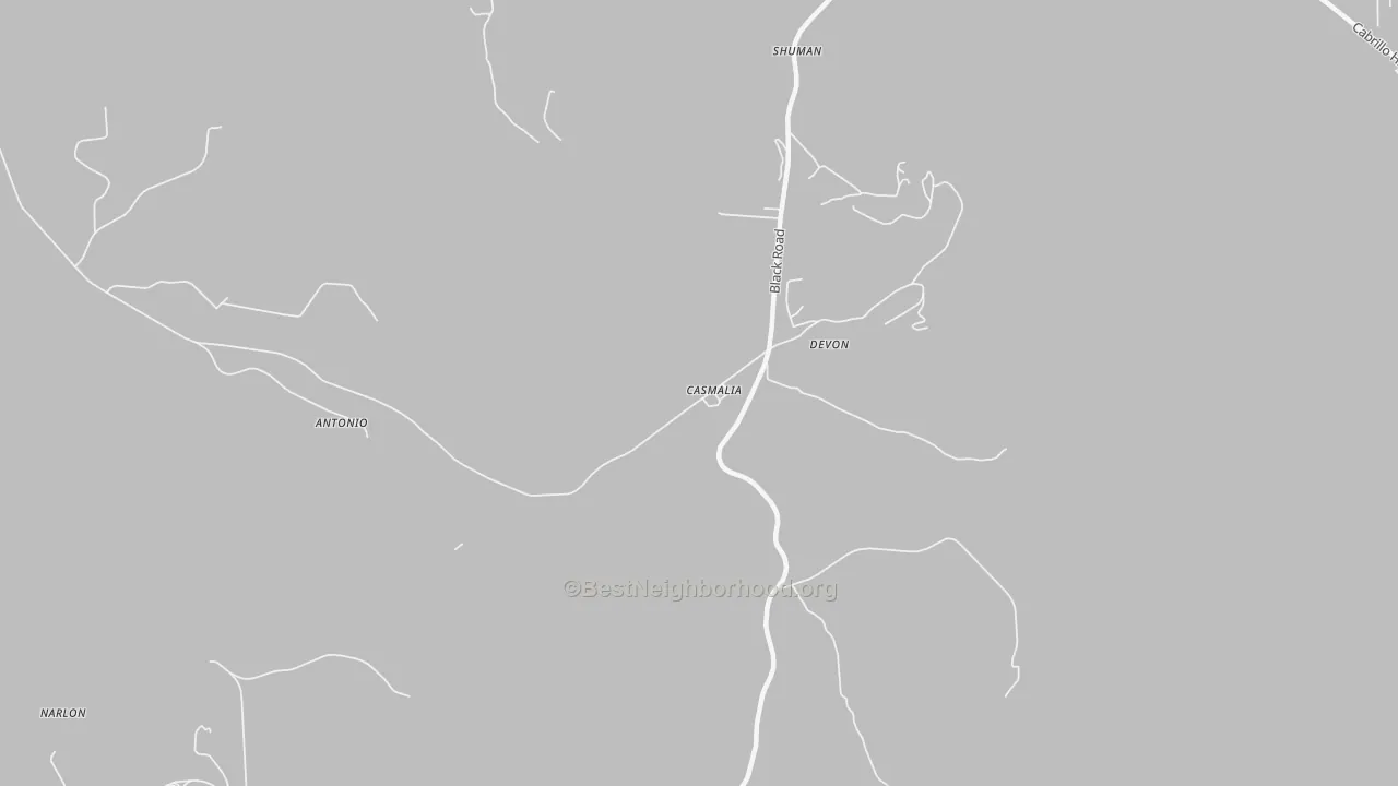 Walk Grade map of Casmalia, CA, walkable areas in green and car-dependent areas in red