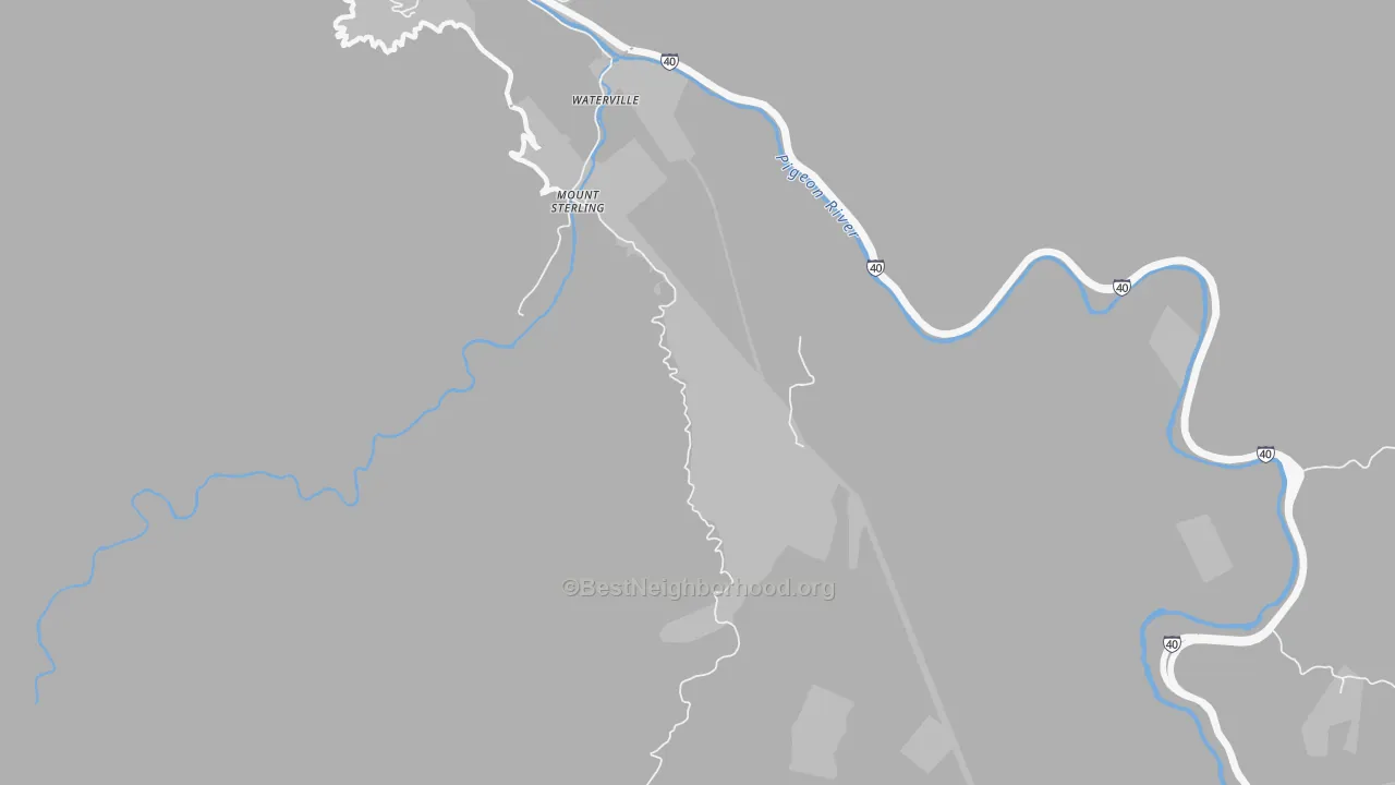 Walk Grade map of Cataloochee, NC, walkable areas in green and car-dependent areas in red