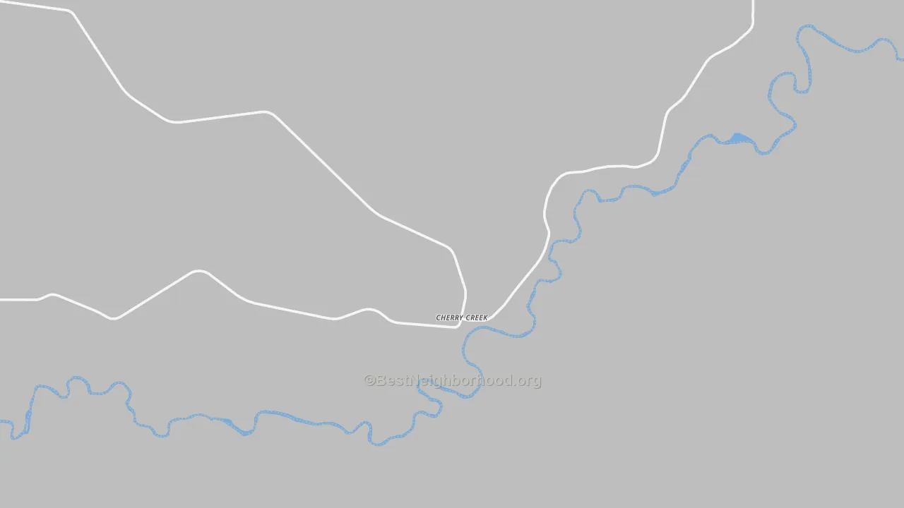 Walk Grade map of Cherry Creek, SD, walkable areas in green and car-dependent areas in red