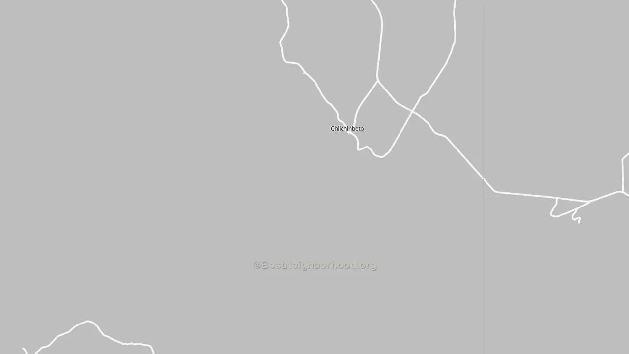Walk Grade map of Chilchinbito, AZ, walkable areas in green and car-dependent areas in red