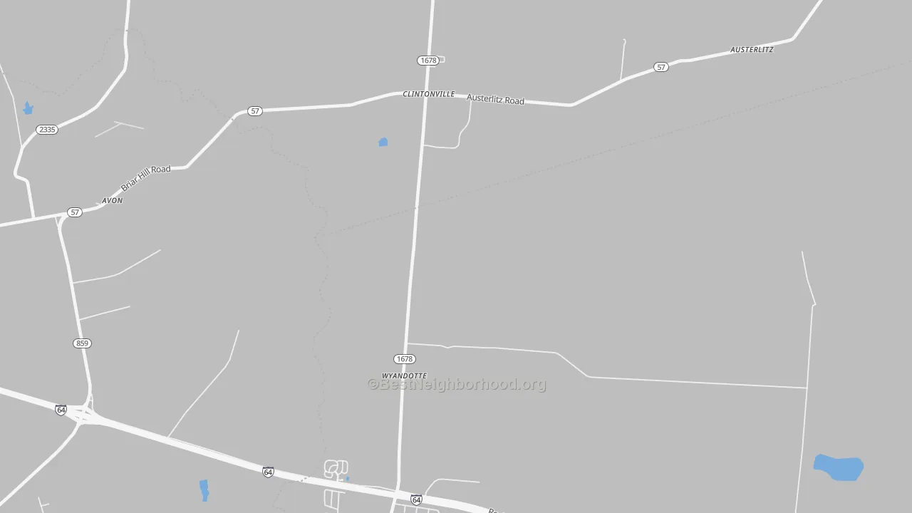 Walk Grade map of Clintonville, KY, walkable areas in green and car-dependent areas in red