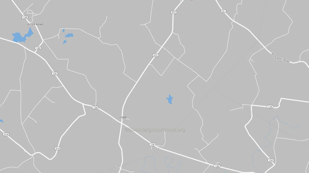 Walk Grade map of Cobb, KY, walkable areas in green and car-dependent areas in red