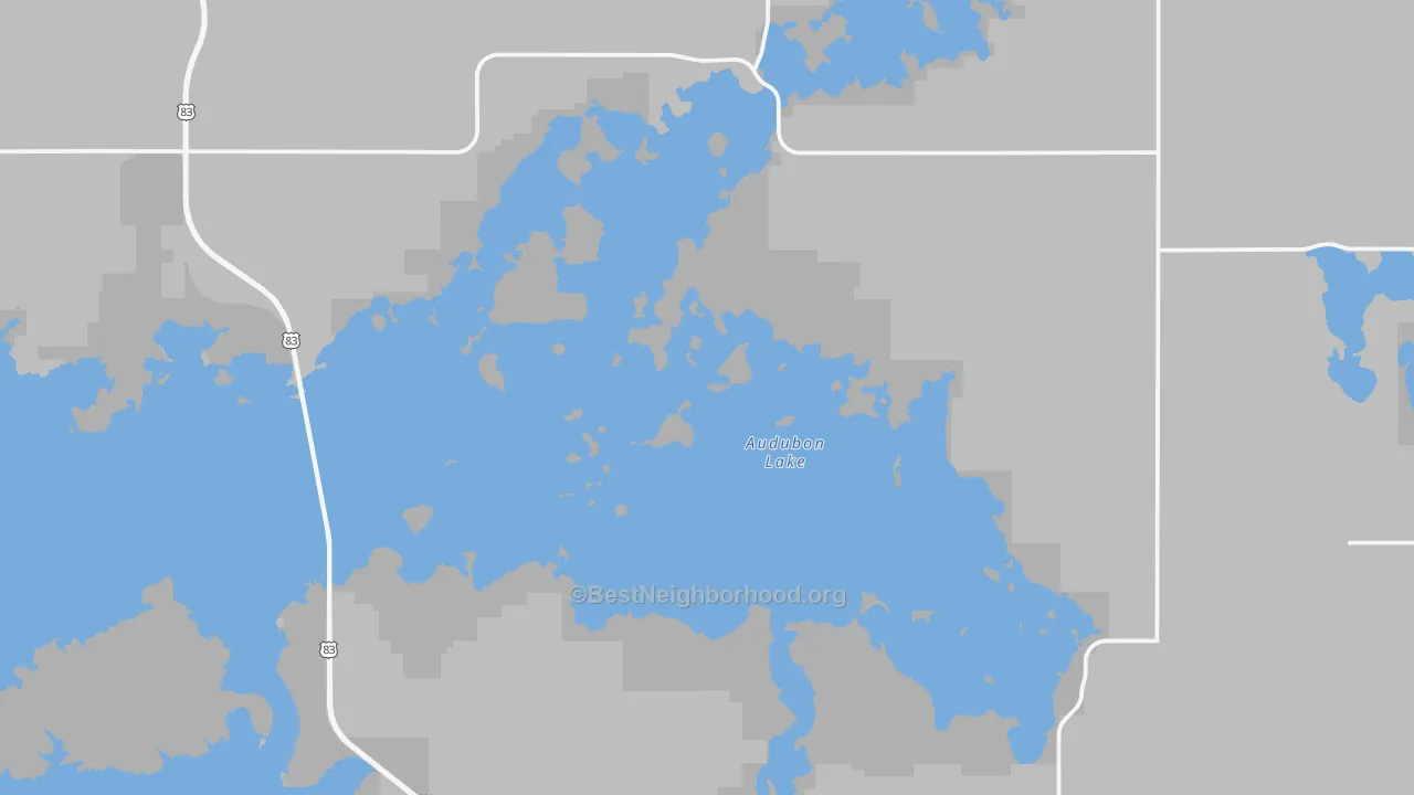 Walk Grade map of Coleharbor, ND, walkable areas in green and car-dependent areas in red