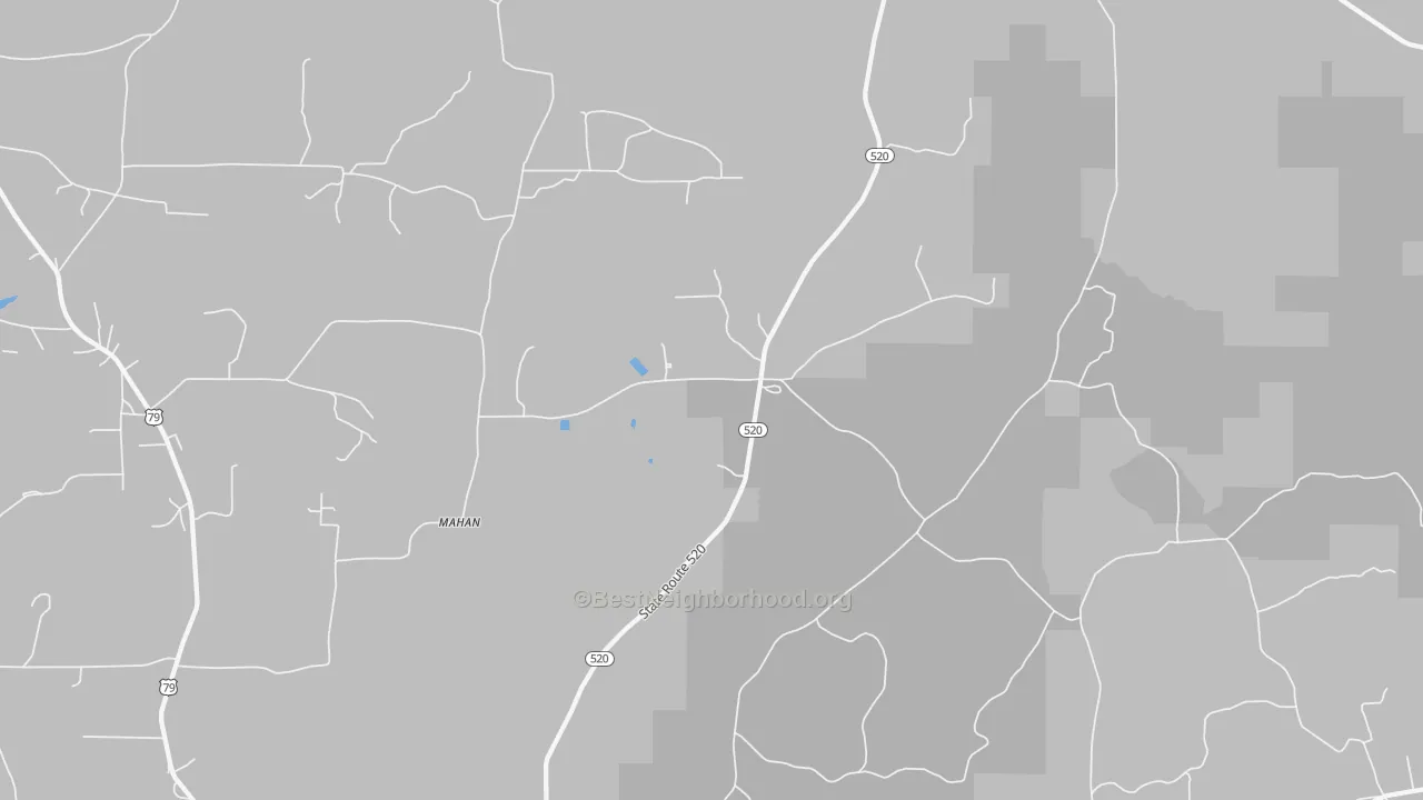 Walk Grade map of Colquitt, LA, walkable areas in green and car-dependent areas in red