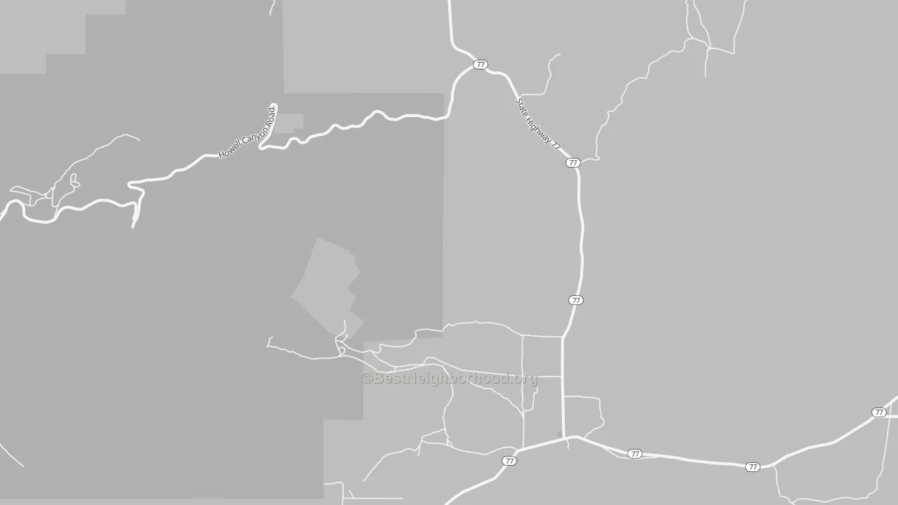 Walk Grade map of Connor, ID, walkable areas in green and car-dependent areas in red