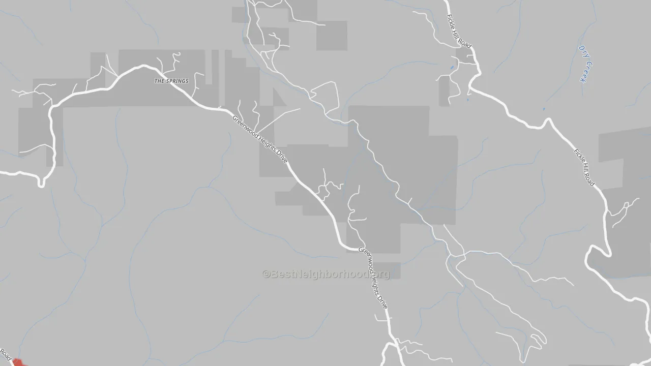 Walk Grade map of Cutten, CA, walkable areas in green and car-dependent areas in red