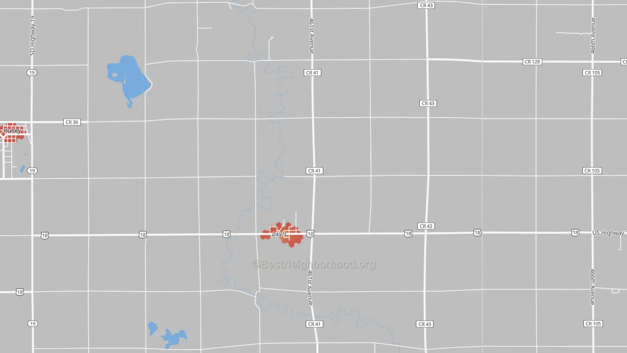 Walk Grade map of Davis, SD, walkable areas in green and car-dependent areas in red