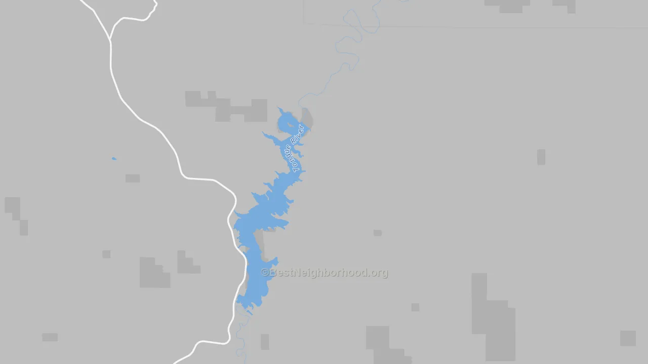 Walk Grade map of Decker, MT, walkable areas in green and car-dependent areas in red