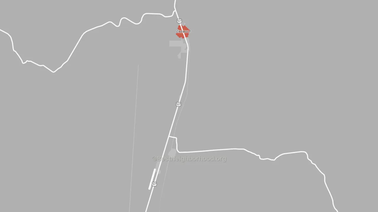 Walk Grade map of Diamond Lake, OR, walkable areas in green and car-dependent areas in red