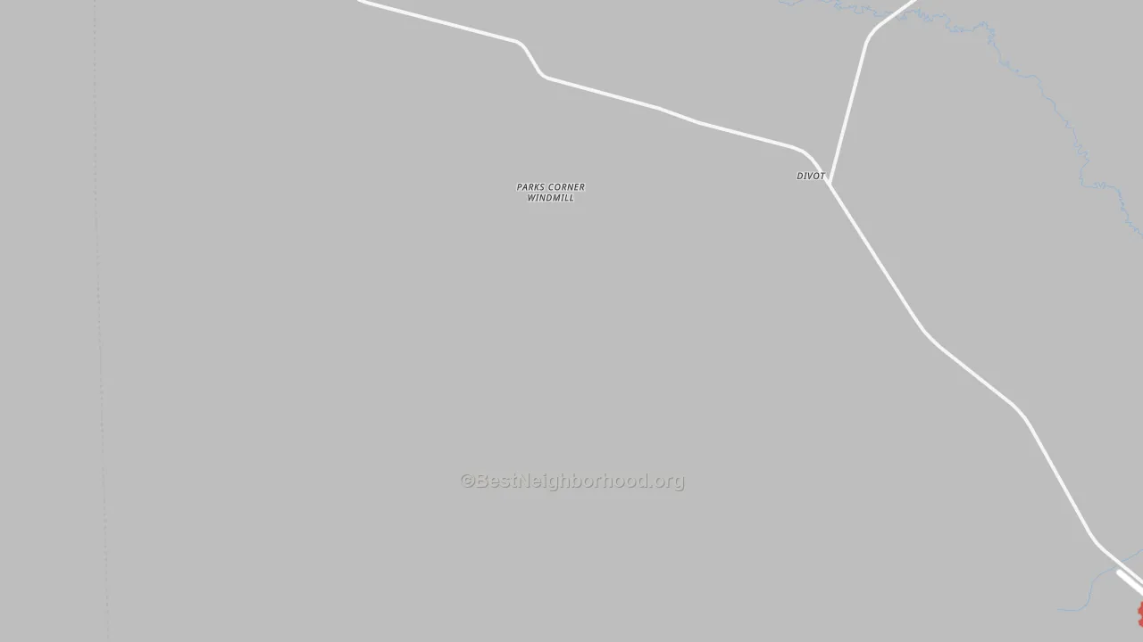 Walk Grade map of Divot, TX, walkable areas in green and car-dependent areas in red