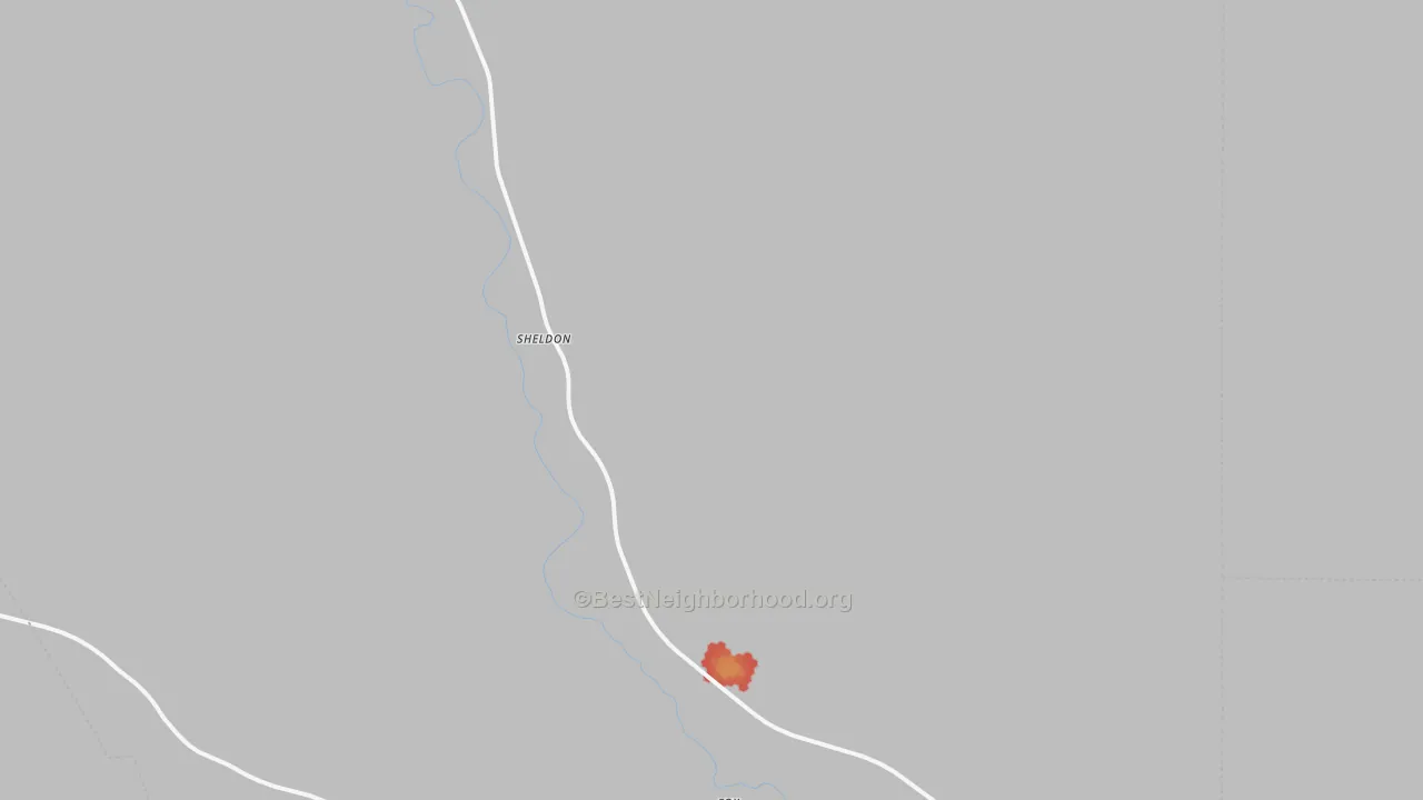 Walk Grade map of Duncan, AZ, walkable areas in green and car-dependent areas in red