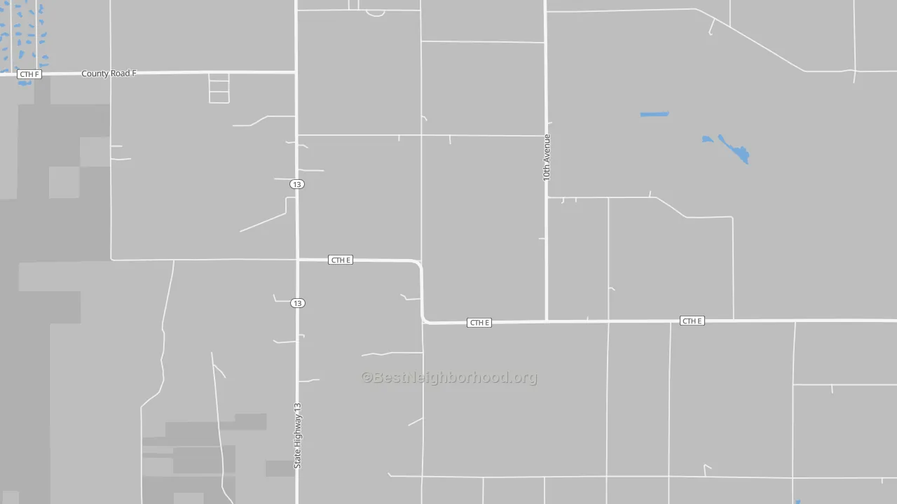 Walk Grade map of Easton, WI, walkable areas in green and car-dependent areas in red