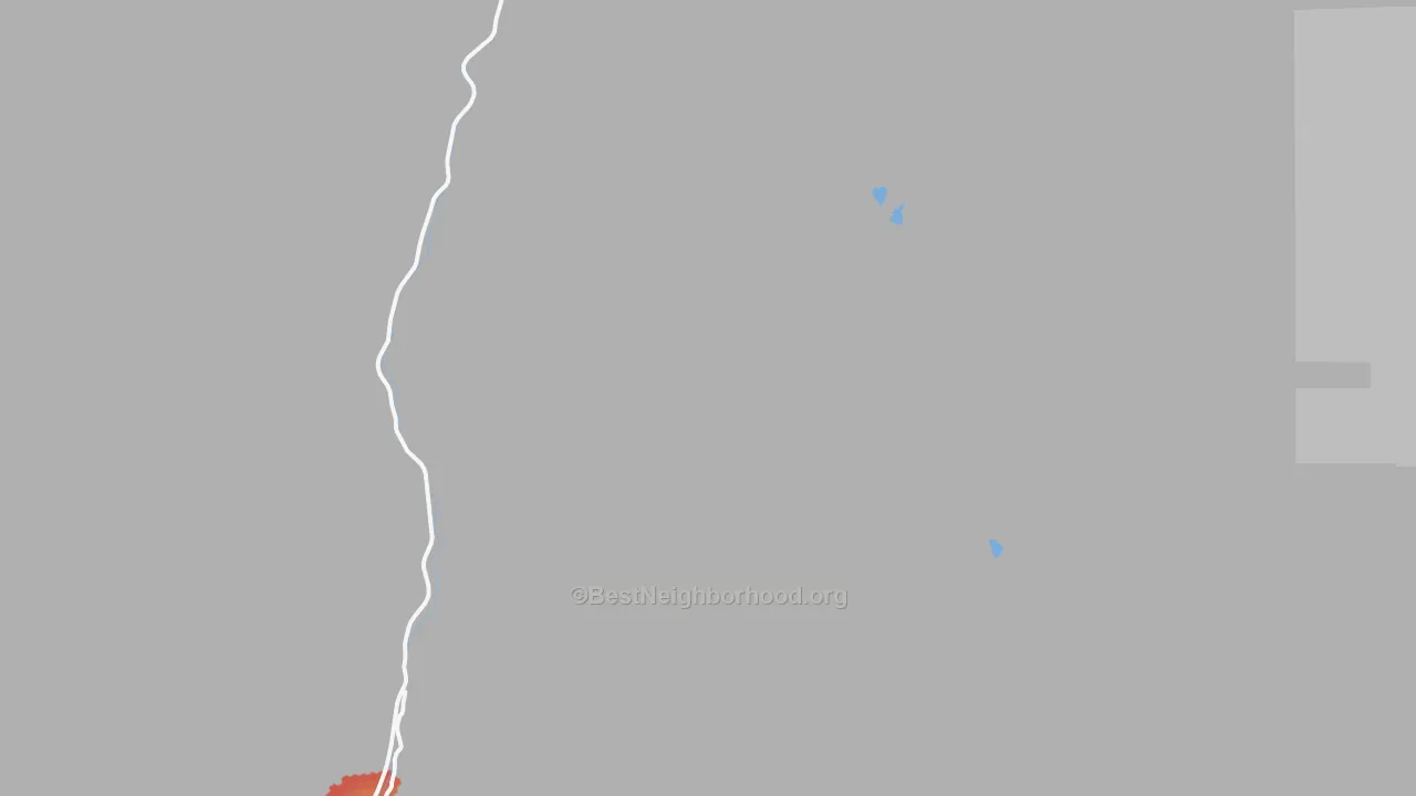 Walk Grade map of Emma, CO, walkable areas in green and car-dependent areas in red