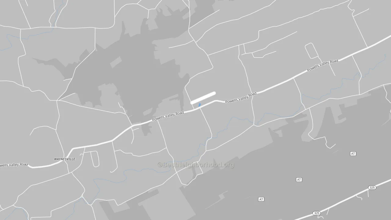 Walk Grade map of Enterline, PA, walkable areas in green and car-dependent areas in red
