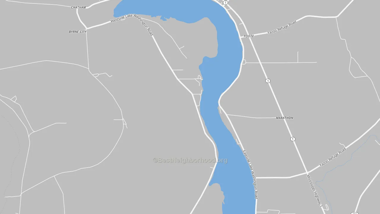 Walk Grade map of Erwin, MS, walkable areas in green and car-dependent areas in red