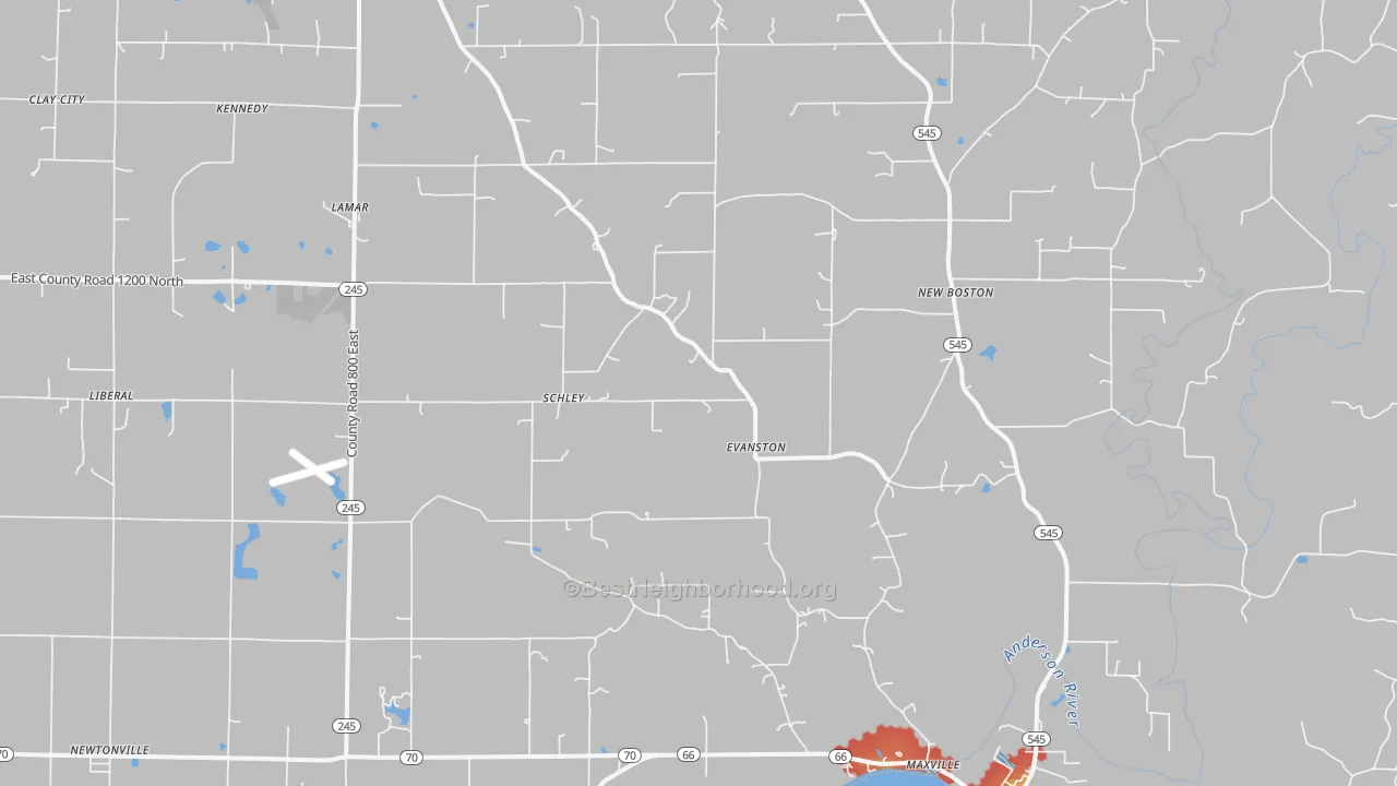 Walk Grade map of Evanston, IN, walkable areas in green and car-dependent areas in red