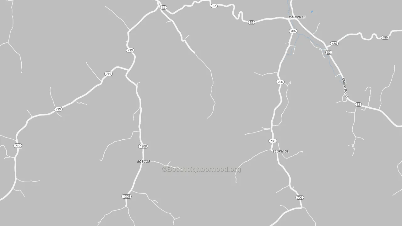 Walk Grade map of Fannin, KY, walkable areas in green and car-dependent areas in red