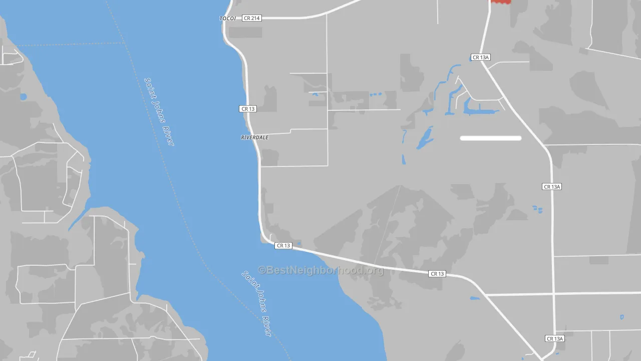 Walk Grade map of Federal Point, FL, walkable areas in green and car-dependent areas in red