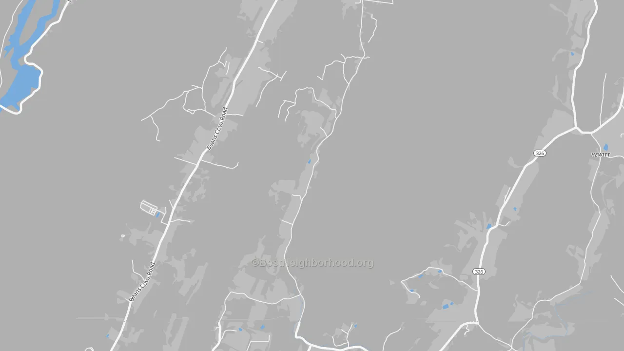 Walk Grade map of Flintstone, PA, walkable areas in green and car-dependent areas in red