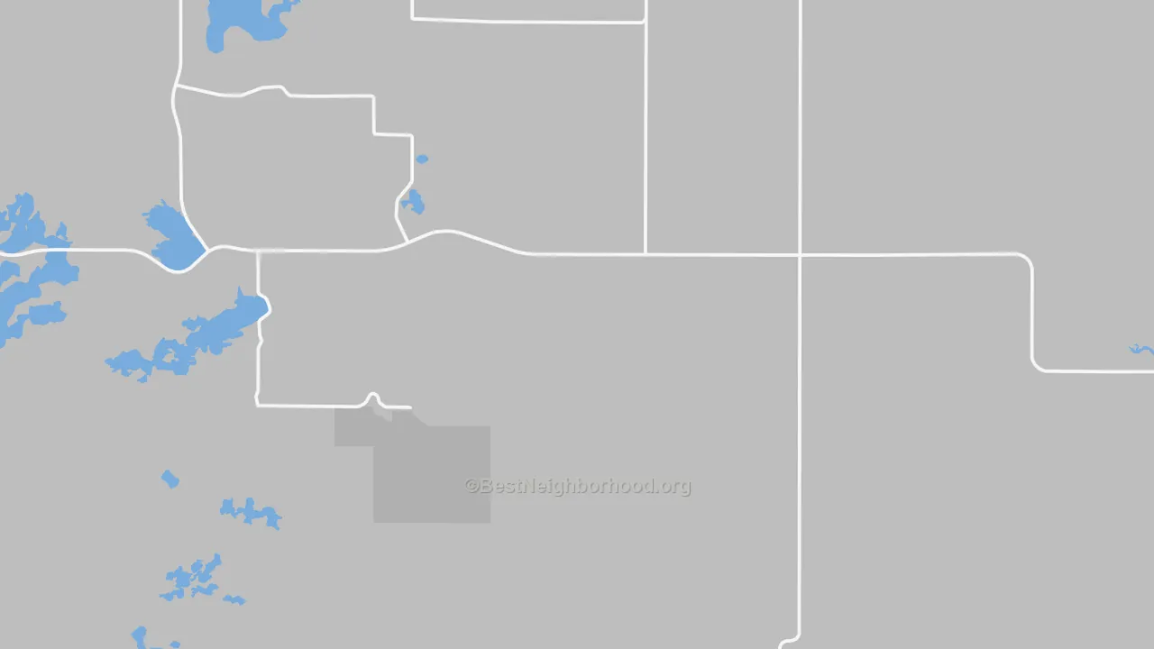 Walk Grade map of Forbes, ND, walkable areas in green and car-dependent areas in red