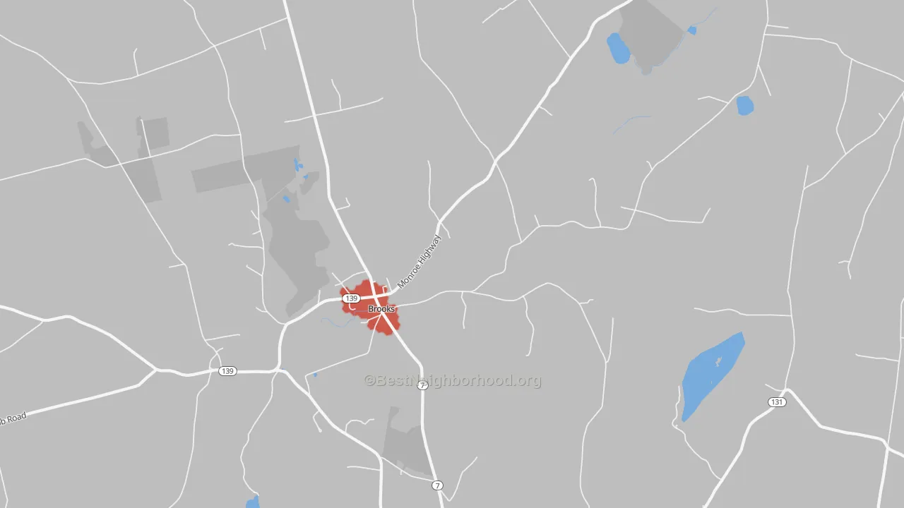 Walk Grade map of Fosters Corner, ME, walkable areas in green and car-dependent areas in red