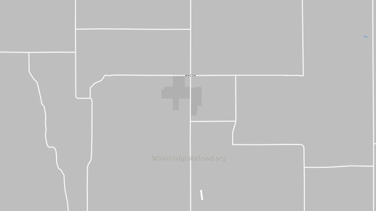 Walk Grade map of Franklin County, NE, walkable areas in green and car-dependent areas in red