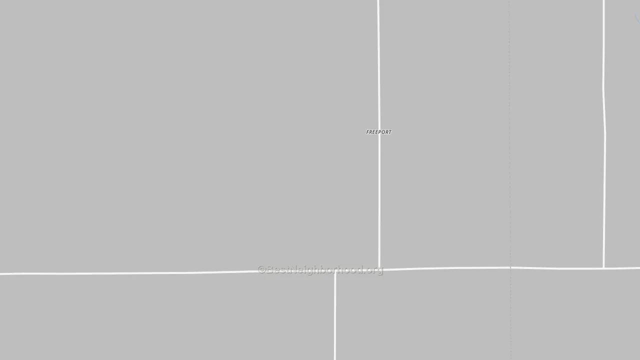 Walk Grade map of Freeport, KS, walkable areas in green and car-dependent areas in red
