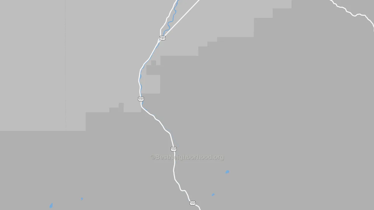 Walk Grade map of Gallatin Gateway, MT, walkable areas in green and car-dependent areas in red