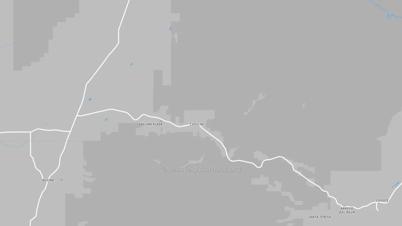 Walk Grade map of Gallina, NM, walkable areas in green and car-dependent areas in red