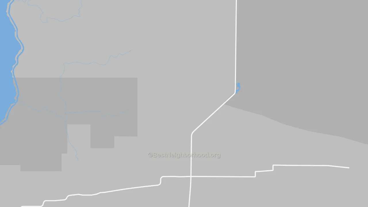 Walk Grade map of Gibbstown, LA, walkable areas in green and car-dependent areas in red