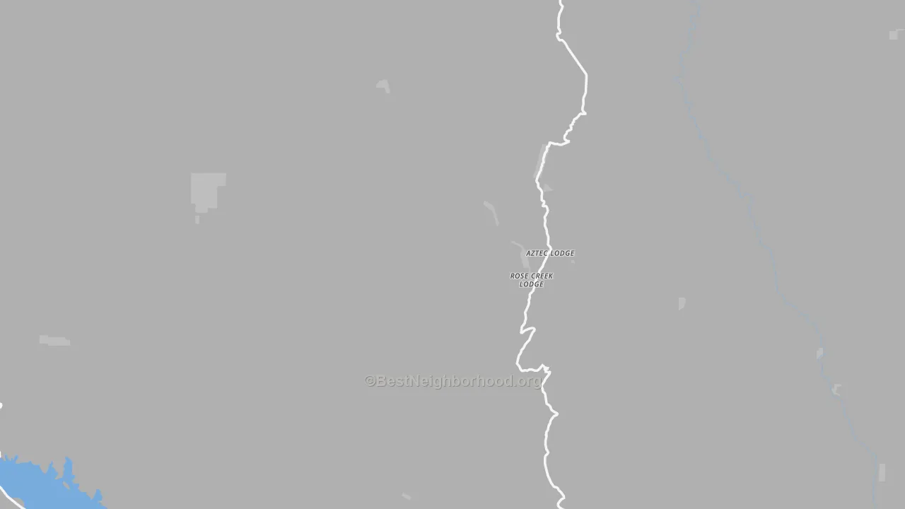 Walk Grade map of Gila County, AZ, walkable areas in green and car-dependent areas in red