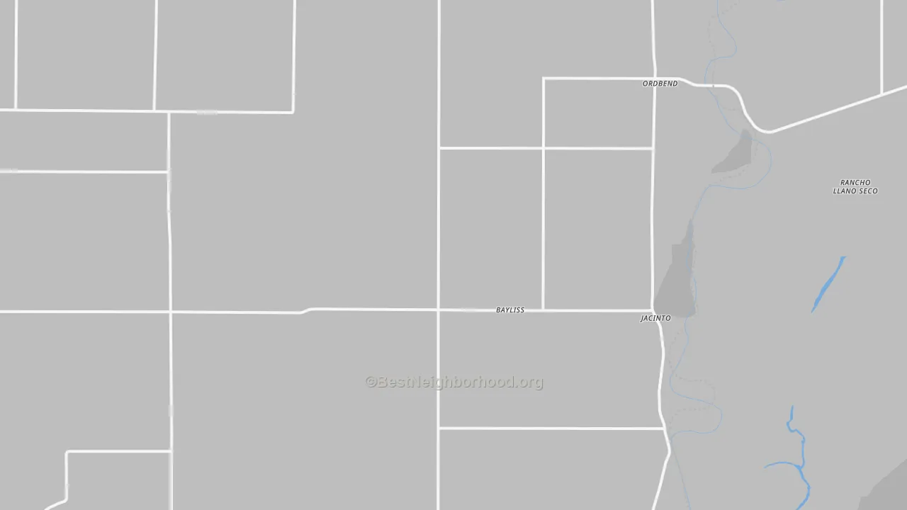 Walk Grade map of Glenn, CA, walkable areas in green and car-dependent areas in red