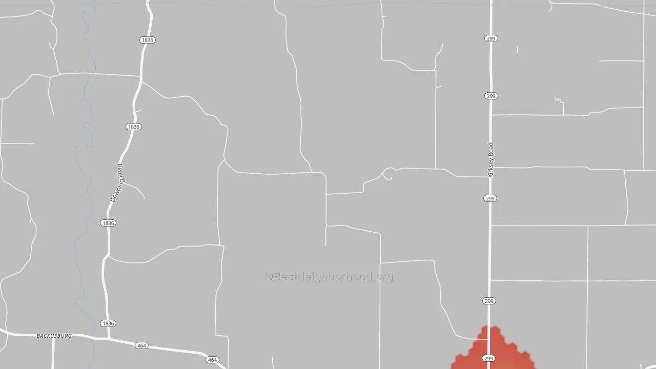 Walk Grade map of Golo, KY, walkable areas in green and car-dependent areas in red